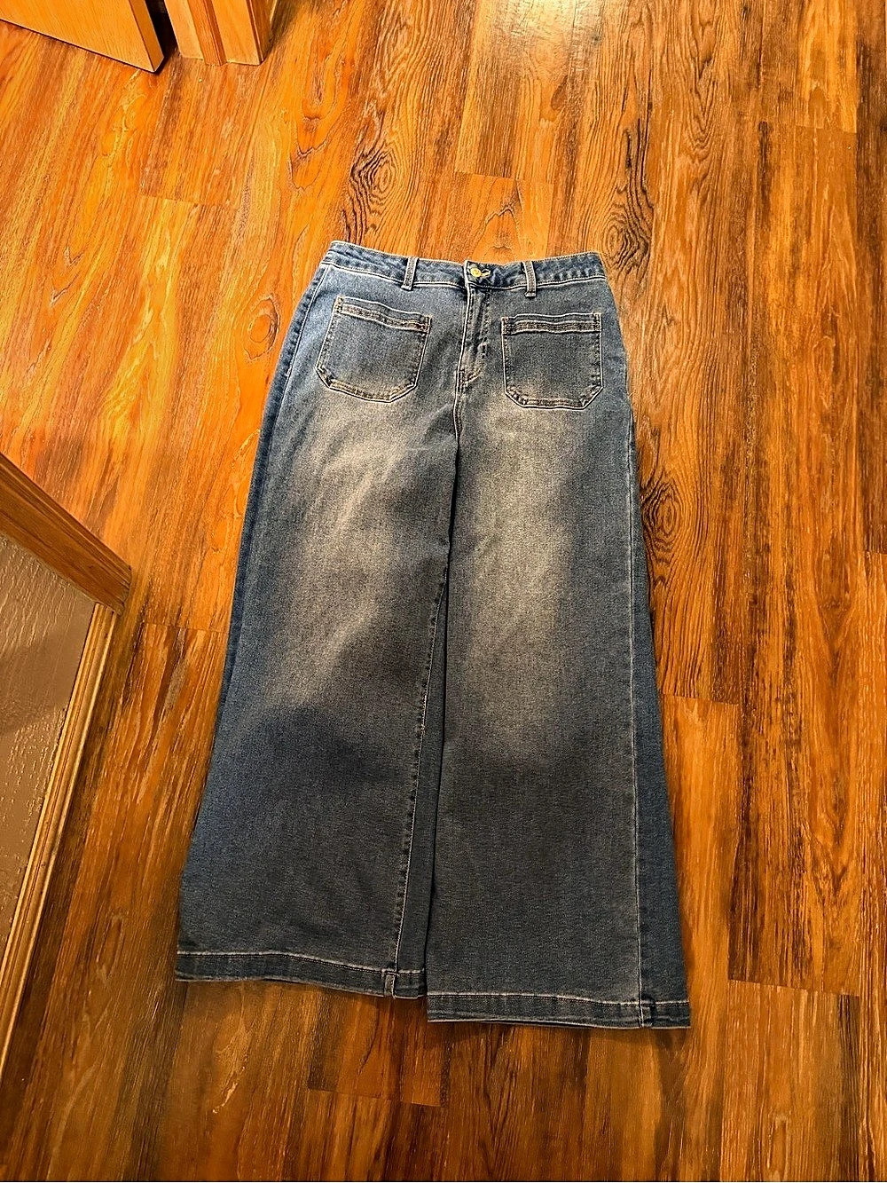 Express Denim The Patch Pocket Wide Leg Jeans